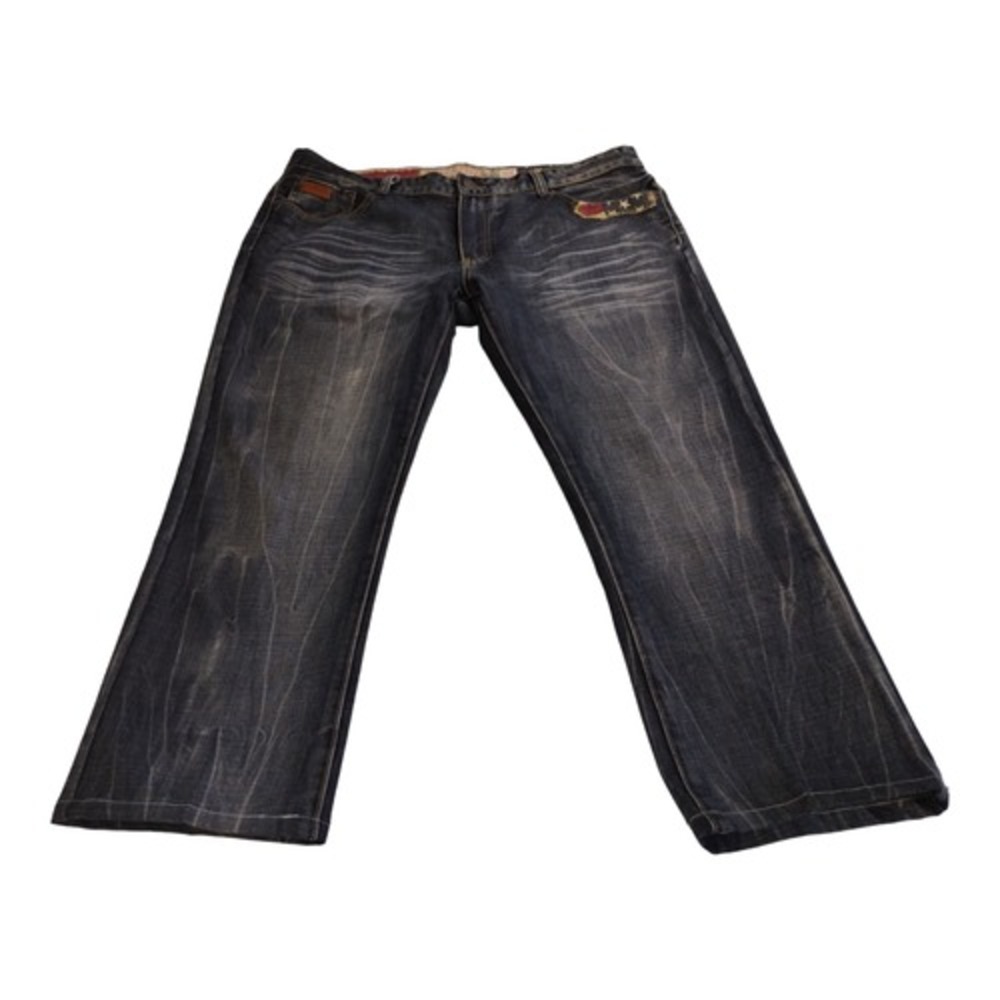 Winchester Mens Vintage Size 40 x 34 Dark Acid Wash American Flag Denim Jeans‎